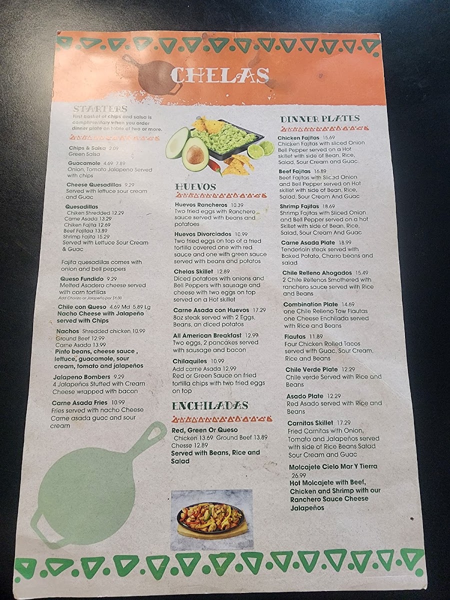 Chelas Mexican Restaurant Menu - Image 3