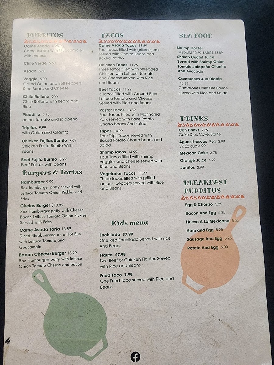 Chelas Mexican Restaurant Menu - Image 4