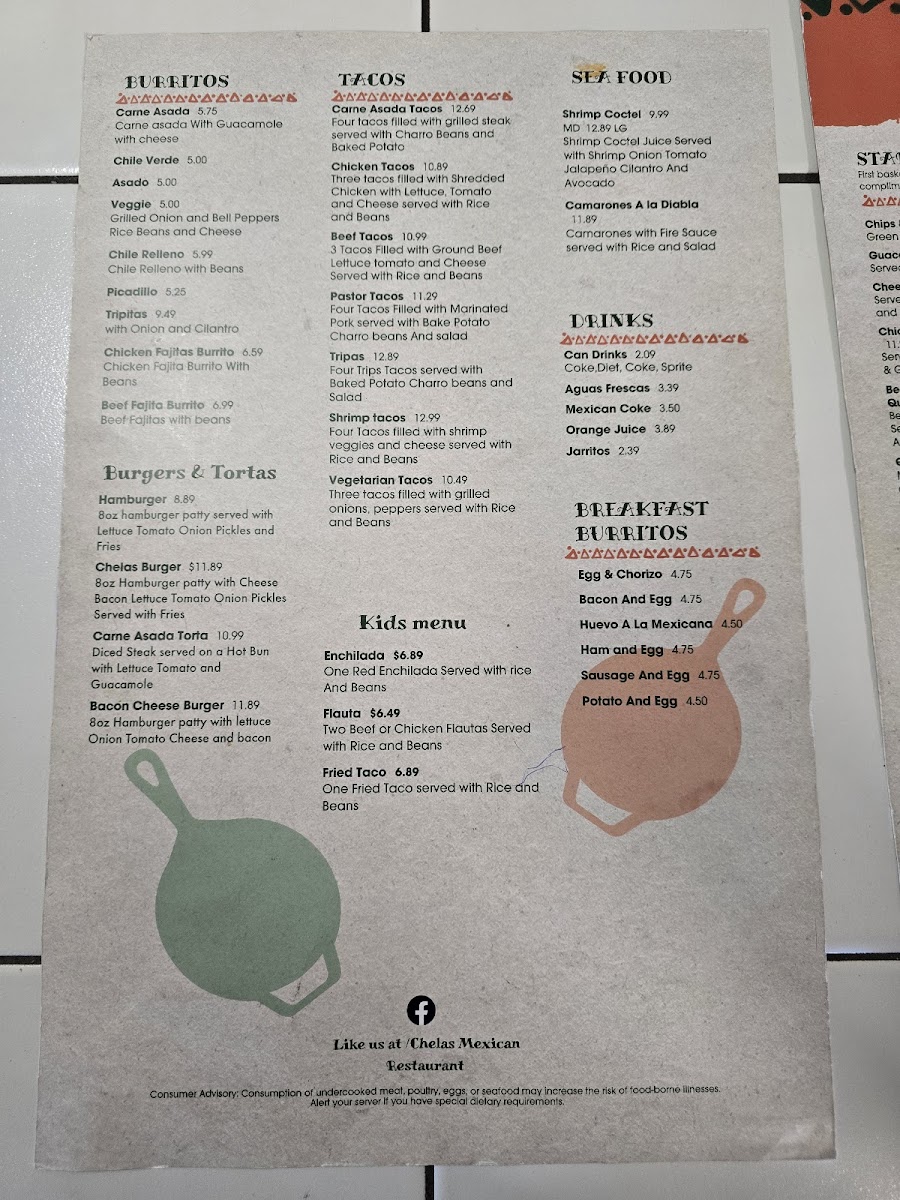 Chelas Mexican Restaurant Menu - Image 6